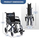Heavy-Duty Folding Transport Wheelchair for Seniors