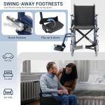 Heavy-Duty Folding Transport Wheelchair for Seniors