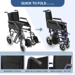 Heavy-Duty Folding Transport Wheelchair for Seniors