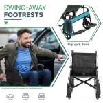 Lightweight Folding Wheelchair for Seniors, 250 Lbs