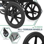 Lightweight Folding Wheelchair for Seniors, 250 Lbs