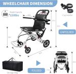 Lightweight Foldable Transport Wheelchair for Seniors