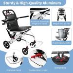Lightweight Foldable Transport Wheelchair for Seniors