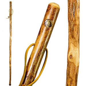 Rustic Hardwood Walking Stick with Traditional Handle