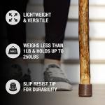 Rustic Hardwood Walking Stick with Traditional Handle