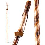 Rustic Twisted Hickory Walking Stick for Seniors