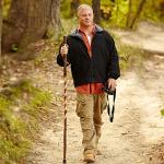 Rustic Twisted Hickory Walking Stick for Seniors
