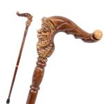 Santa Claus Decorative Brown Wooden Walking Cane
