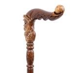 Santa Claus Decorative Brown Wooden Walking Cane