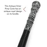 Vintage Silver Walking Cane - Elegant Costume Accessory