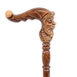 Santa Claus Decorative Brown Wooden Walking Cane