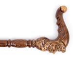 Santa Claus Decorative Brown Wooden Walking Cane