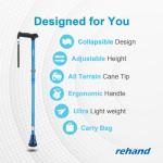 REHAND Foldable Walking Cane with Travel Bag
