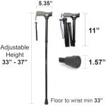Height Adjustable Folding Cane with Non-Slip Grip