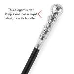 Skeleteen Silver Walking Cane for Dress-Up Fun