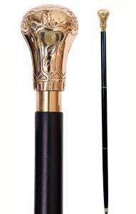 Bat Masterson Style Walking Cane with Brass Handle