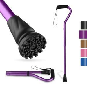 Lightweight Adjustable Walking Cane with Cushioned Handle