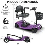 Compact 4-Wheel Electric Scooter for Seniors