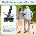 Foldable Walking Cane with Alarm and LED Light