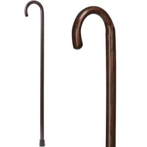 Durable Walnut Wood Walking Cane with Rubber Tip