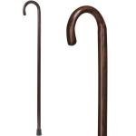 Durable Walnut Wood Walking Cane with Rubber Tip