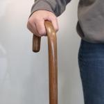 Durable Walnut Wood Walking Cane with Rubber Tip