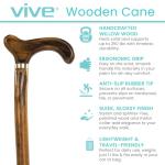 Lightweight Ergonomic Wooden Walking Cane for Seniors
