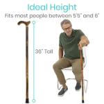 Lightweight Ergonomic Wooden Walking Cane for Seniors