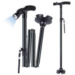 Folding Walking Cane with LED Light for Seniors