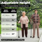 Folding Walking Cane with LED Light for Seniors