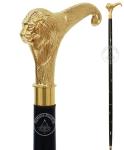 Vintage Solid Brass Lion Head Walking Cane