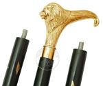 Vintage Solid Brass Lion Head Walking Cane