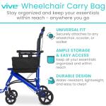 Wheelchair Carry Bag and Side Storage Organizer