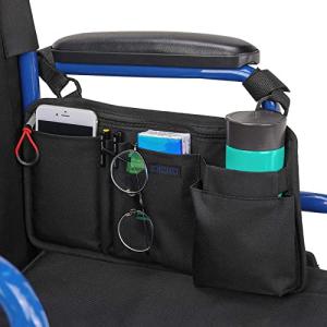 Wheelchair Side Bag with Cup Holder & Pouch