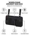 Wheelchair Side Bag with Cup Holder & Pouch