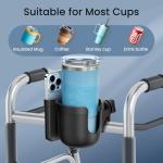 Walker and Wheelchair Cup Holder with Phone Slot