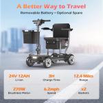 Lightweight 4-Wheel Mobility Scooter for Seniors