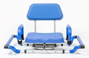 Blue Swivel Tub-Mounted Shower Chair with Padding