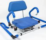 Blue Swivel Tub-Mounted Shower Chair with Padding