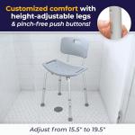 Adjustable Shower Chair with Back for Seniors