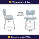 Adjustable Shower Chair with Back for Seniors