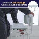 Adjustable Shower Chair with Back for Seniors