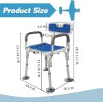 Heavy-Duty Shower Chair with Arms and Back