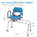 Sliding Shower Chair with Swivel Seat for Seniors