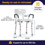 Drive Medical Adjustable Shower Chair with Back Support