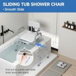 Loyoda Adjustable Sliding Shower Chair for Seniors