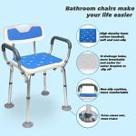 Heavy-Duty Shower Chair with Arms and Back