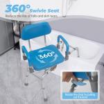 Sliding Shower Chair with Swivel Seat for Seniors