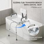 Loyoda Adjustable Sliding Shower Chair for Seniors