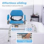 Sliding Shower Chair with Swivel Seat for Seniors